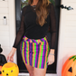 PREORDER Spooky Nova Striped Denim Skirt