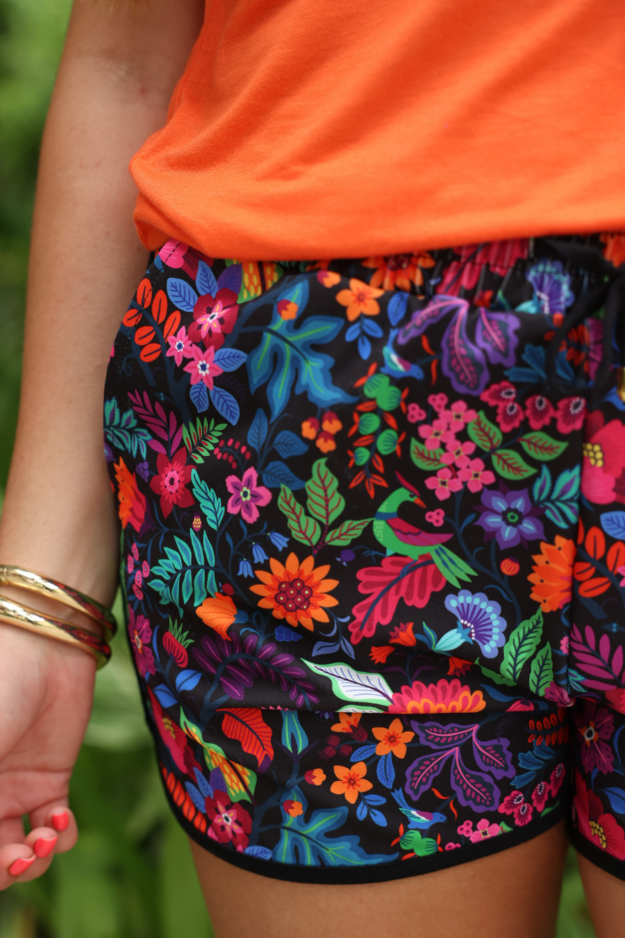 PREORDER- Fiesta Time Floral Everyday Shorts- Black