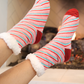 Cozy Cabin Socks- Candy Cane Stripes