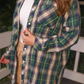 PREORDER Lola Flannel Tunic Top- Green