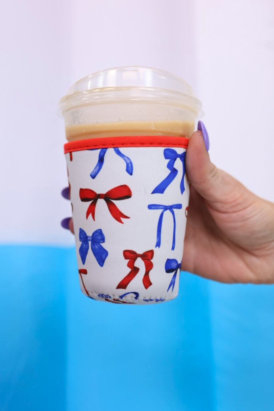 Set Of 3 Drink Sleeves, Patriotic Bow