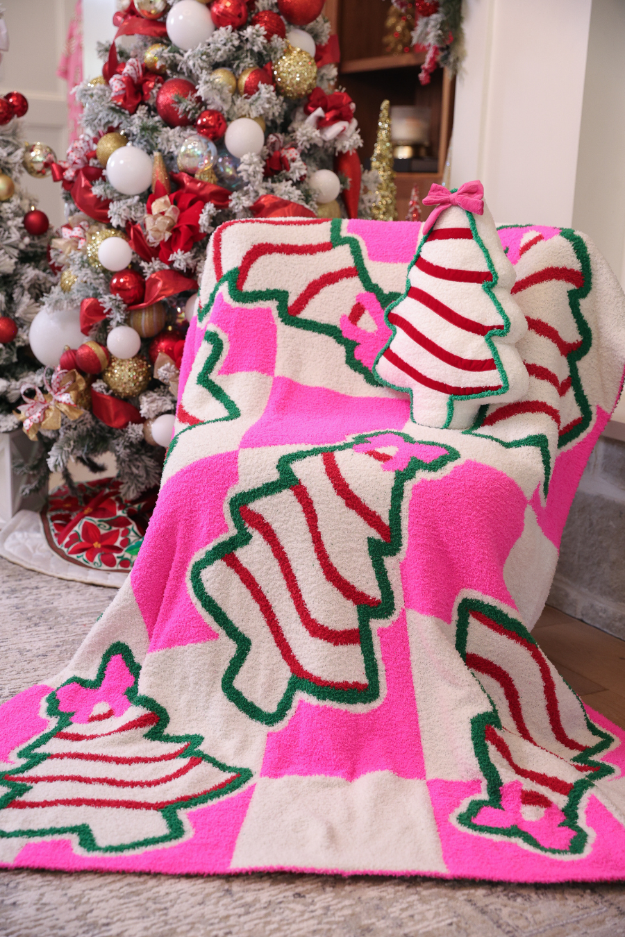 PREORDER- Checkered Bow Christmas Treat Blanket