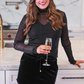 PREORDER- Keigan Mesh Top- Black Glitter