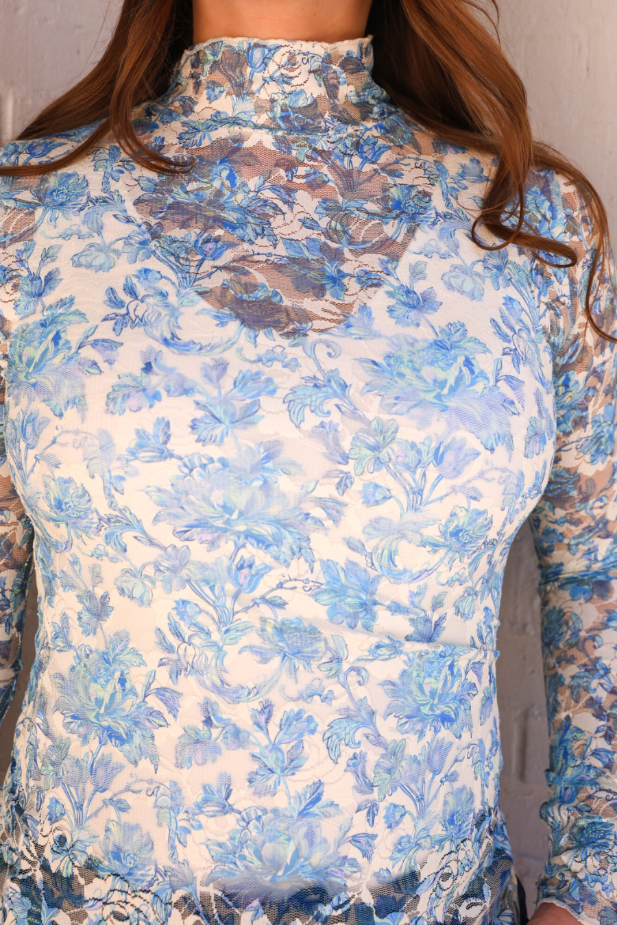 Kylie Lace Top- Blue Romance