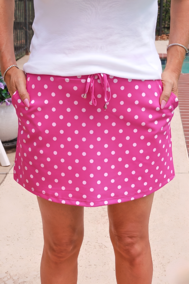 Pink Polka Dot Skort