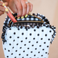 PREORDER- Gingham Polka Dot Quilted Ruffle Bag