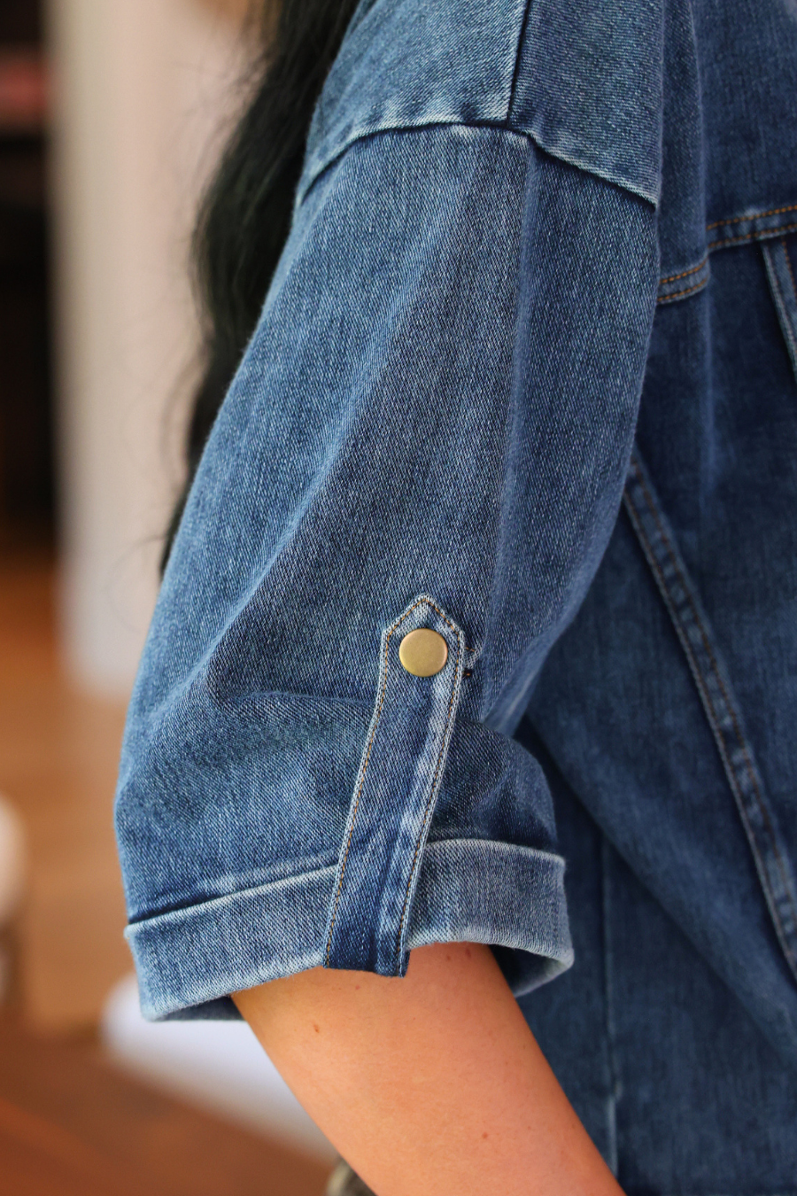 PREORDER- Refined Denim Bomber Jacket- Light Wash