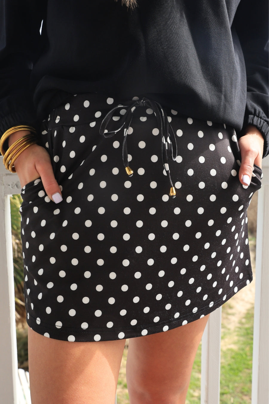 After Dark Polka Dot Skort