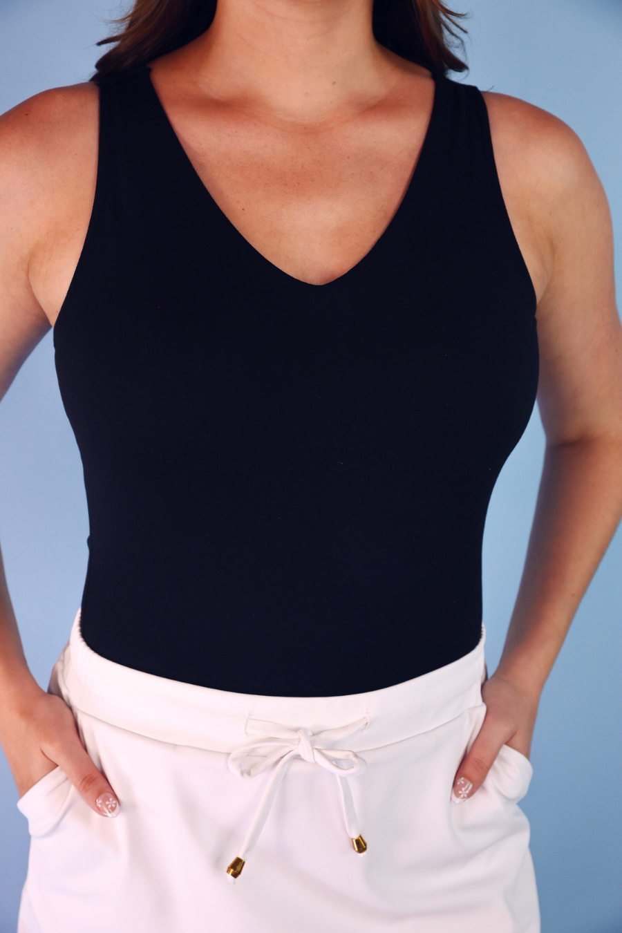 PREORDER- Haven V-Neck Bodysuit- Black