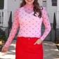 PREORDER- Keigan Mesh Top- Pink Heartlines