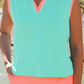 Everyday Polo Tank- Mint/Coral