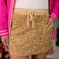 PREORDER- Velvet Hour Sequin Skort- Vintage Gold