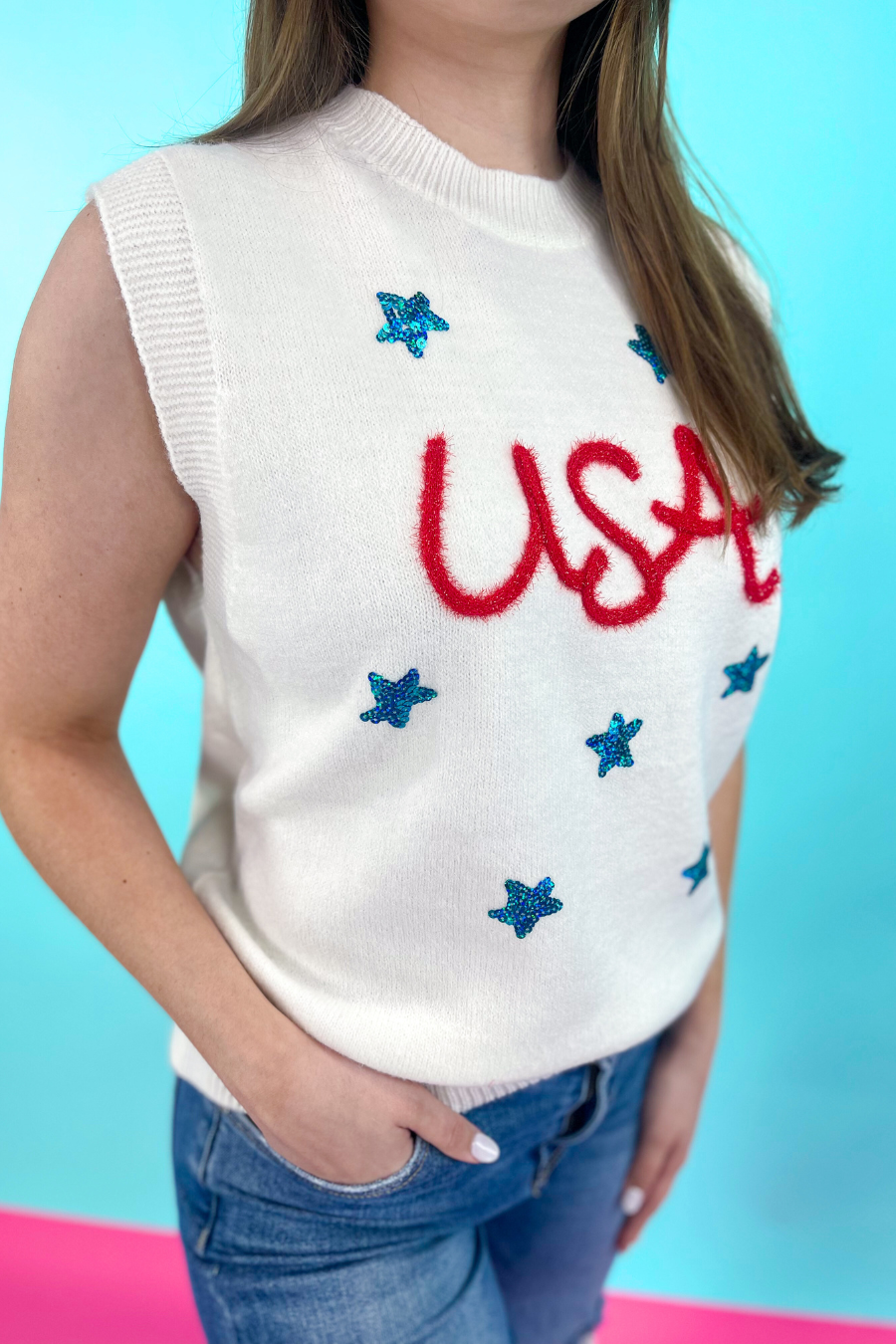 PREORDER-USA Tinsel Sweater Vest