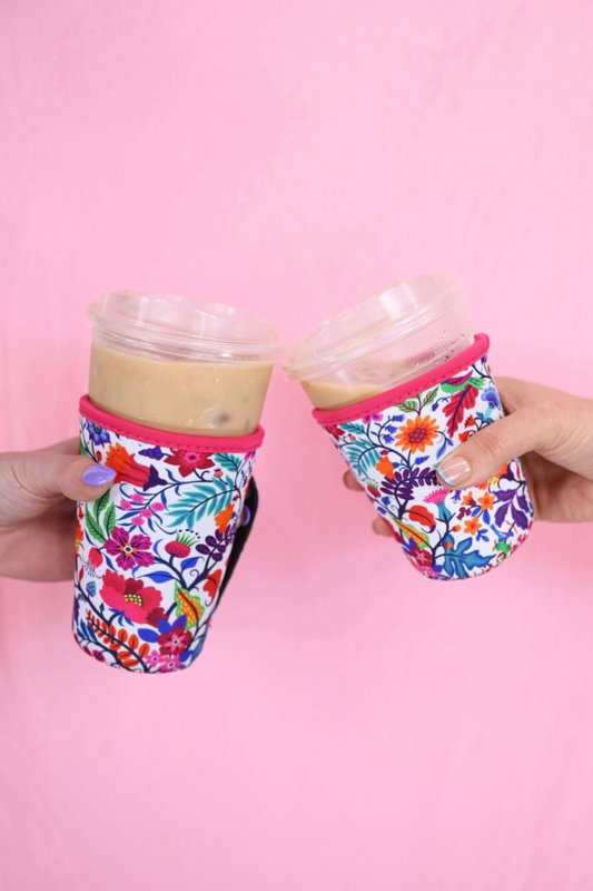 Set Of 3 Drink Sleeves, Fiesta White