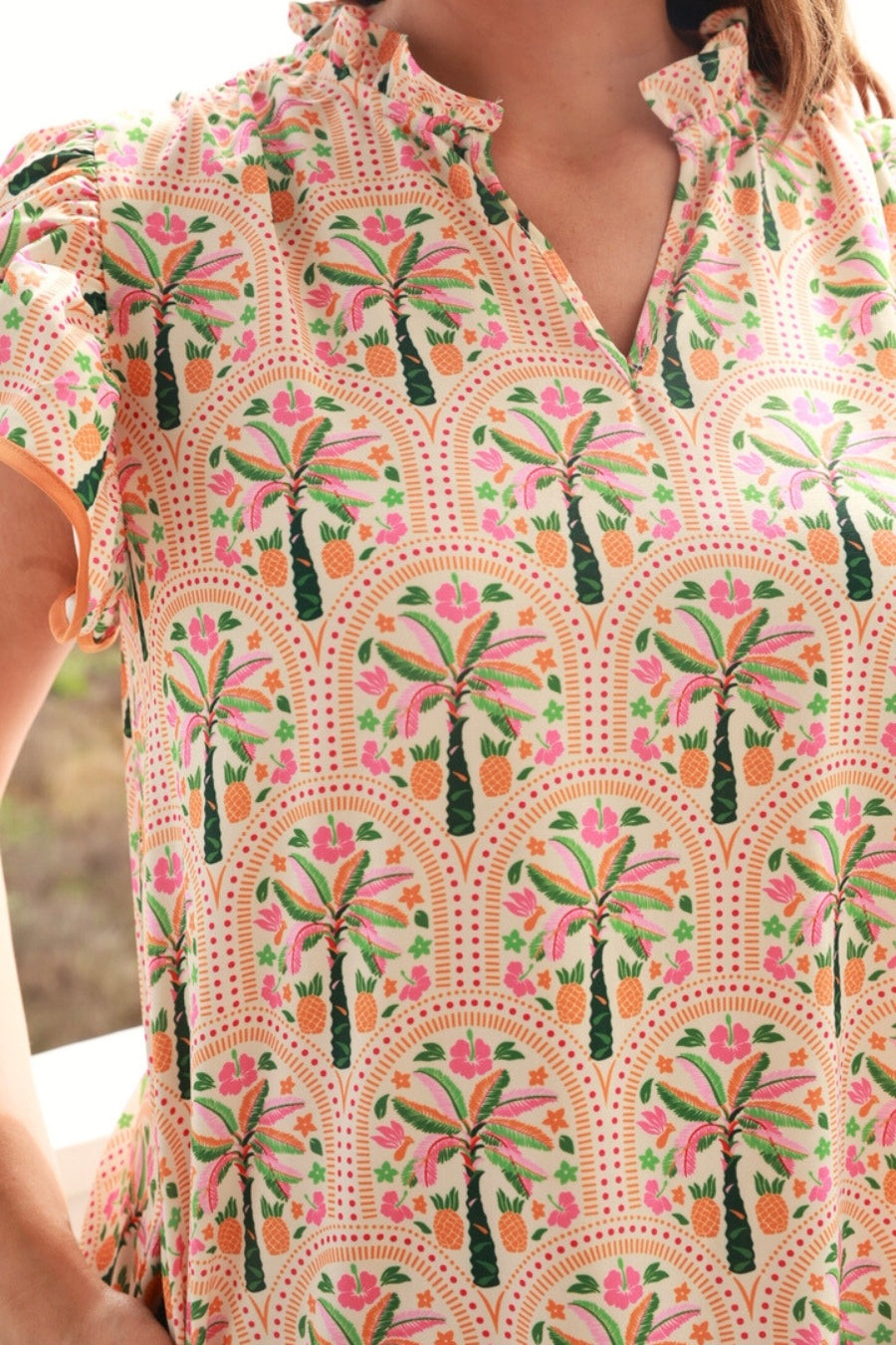 PREORDER- Eliza Ruffle Dress- Pineapple Isle