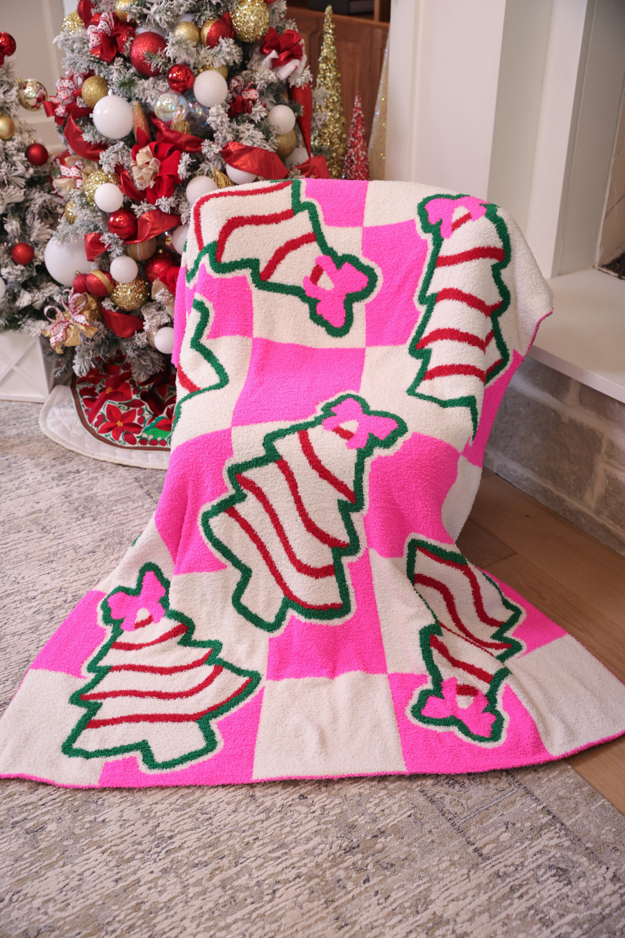 PREORDER- Checkered Bow Christmas Treat Blanket