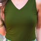 PREORDER- Haven V-Neck Bodysuit- Olive