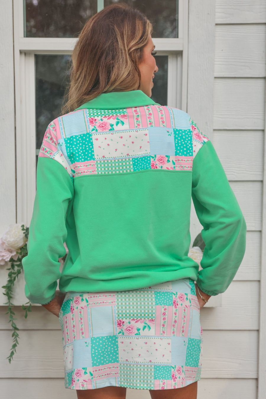 Mia Printed Pullover- Heirloom Patchwork
