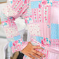 Almost Ready Ribbed Robe- Pink Heirloom Patchwork
