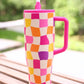 Groovy Checkered Sleek Tumbler