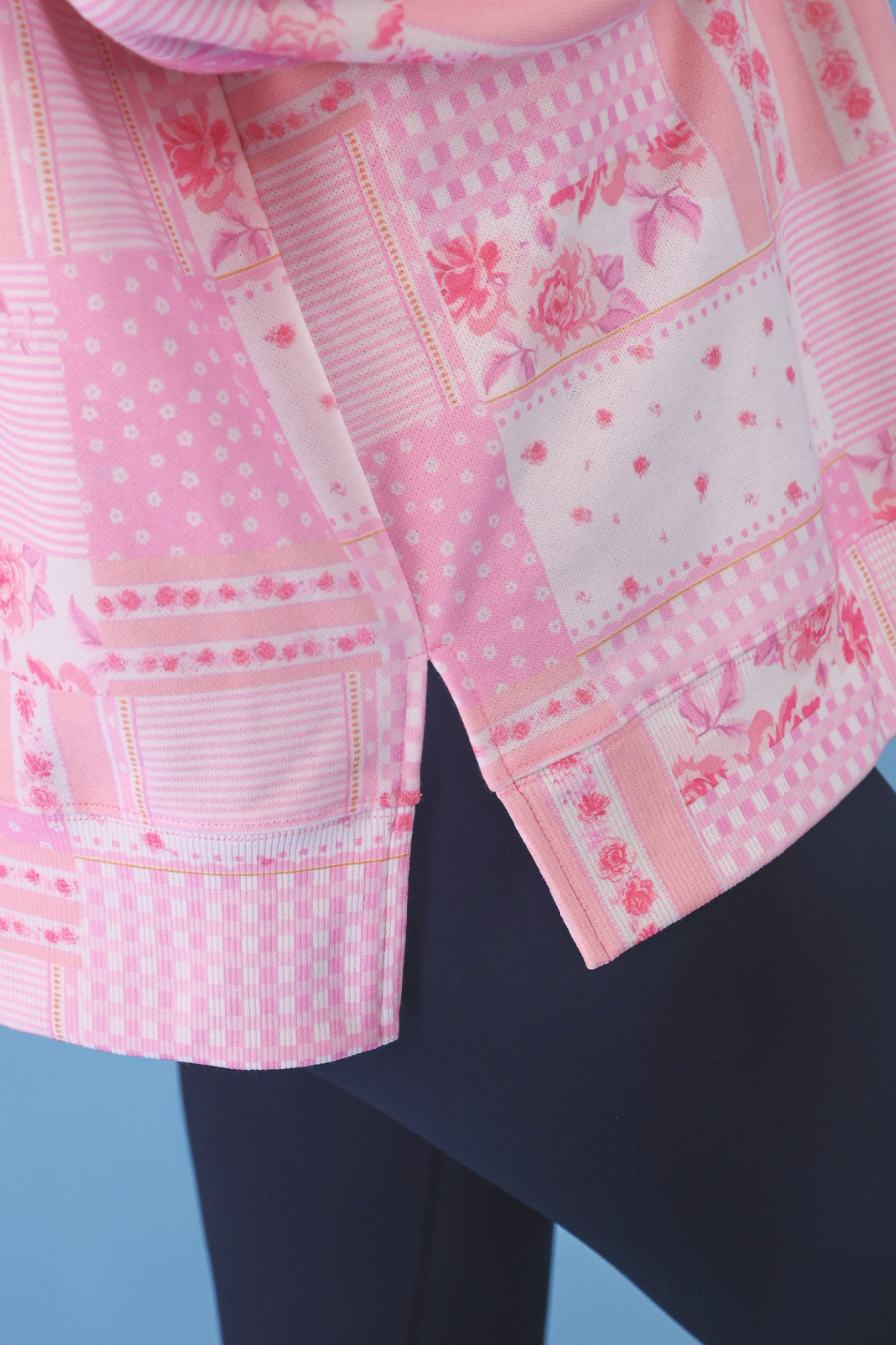 PREORDER- Riley French Terry Pullover- Pink Patchwork