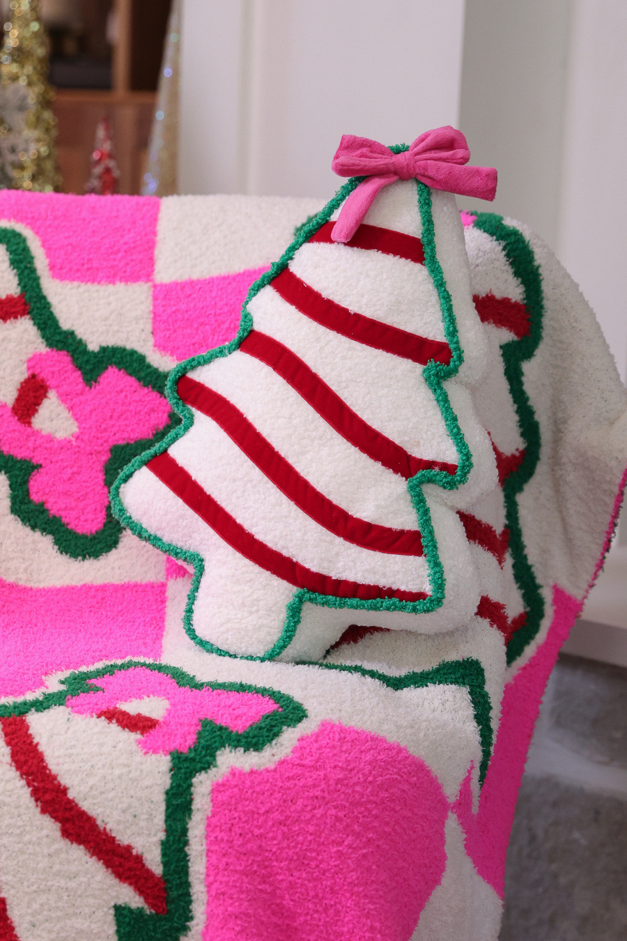 PREORDER- Bow Christmas Treat Pillow