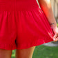 PREORDER- Sunny Strolls High Waisted Shorts- Red