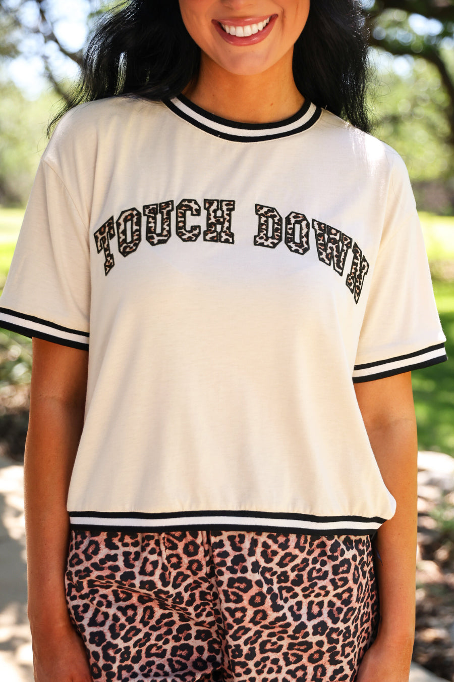 PREORDER- Touch Down Leopard Tee