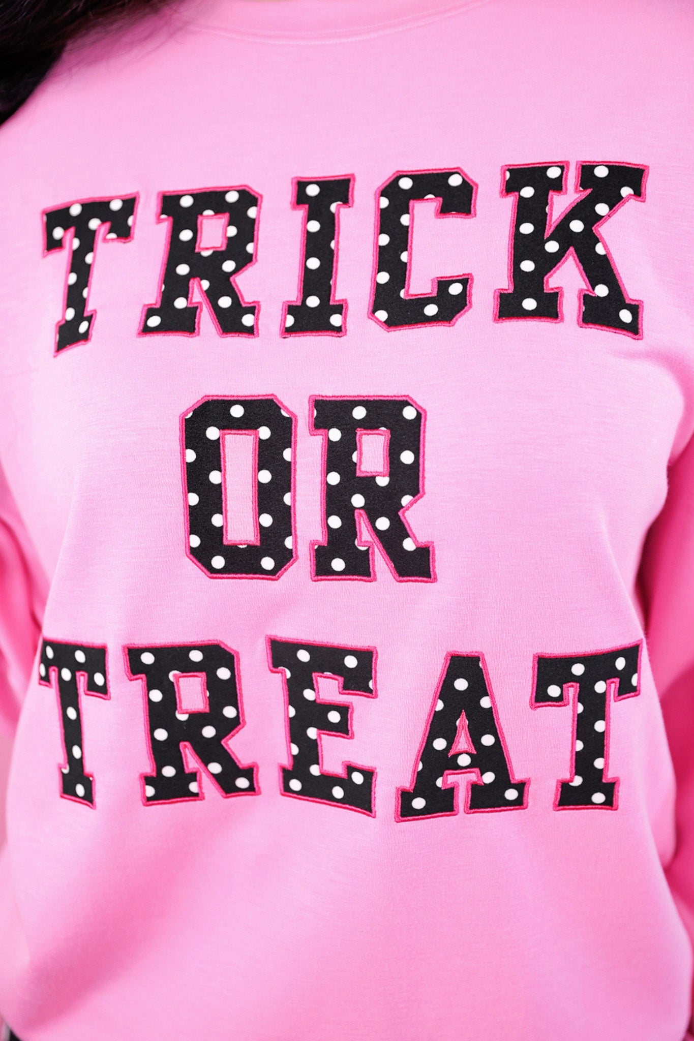 PREORDER- Trick or Treat Polka Dot Patch Pullover