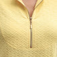Ezra Textured Zipper Dress- Butter Yellow