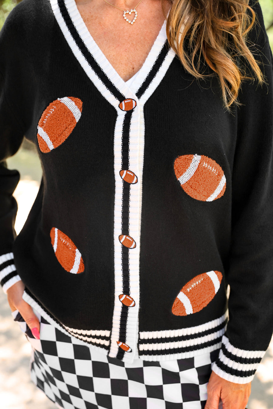 PREORDER- Football Knit Cardigan