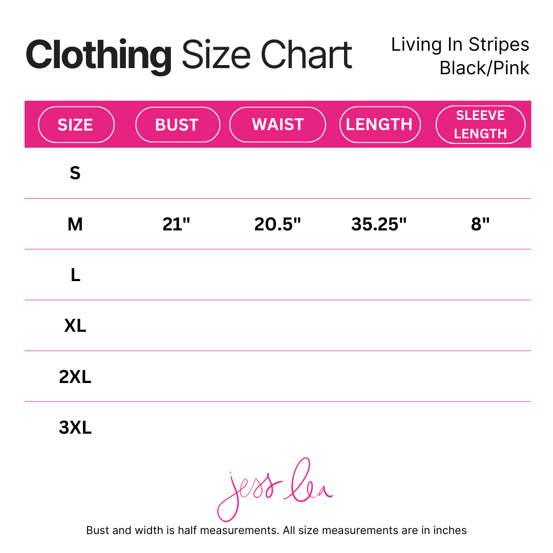 PREORDER-Living In Stripes Dress, Black/Pink