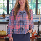 PREORDER- Betty Bow Top - Patterned In Plaid