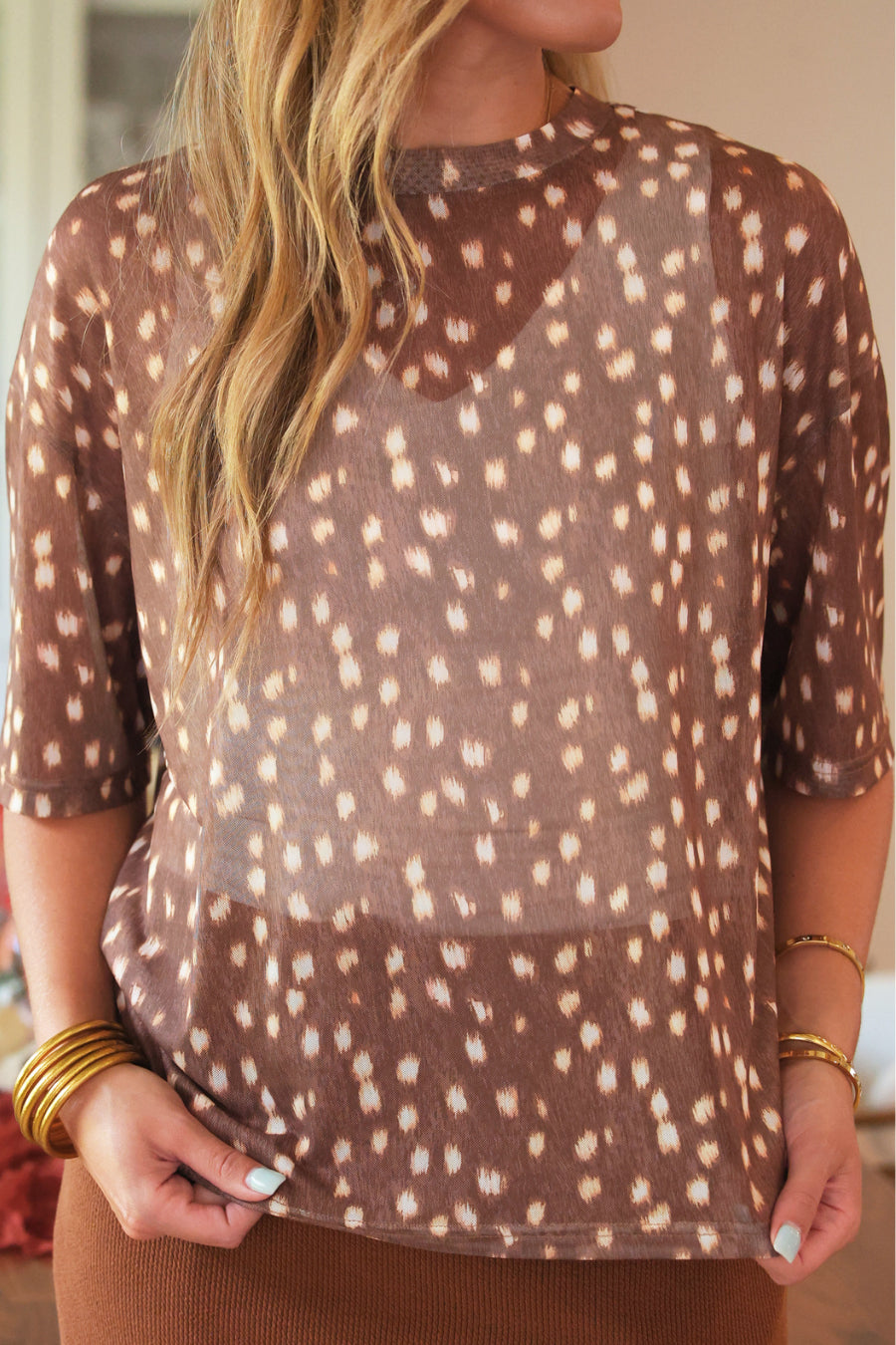 PREORDER- Emma Mesh Tee- Oh Deer