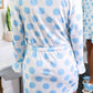 Almost Ready Ribbed Robe- Light Blue Dotty Darling