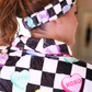 PREORDER- Checkered Conversation Hearts Spa Headband