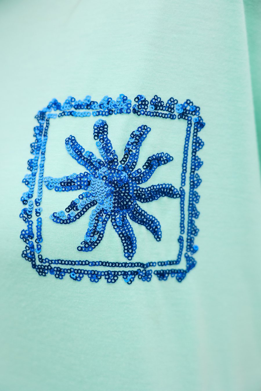 PREORDER- By The Sea Sequin Patch Top