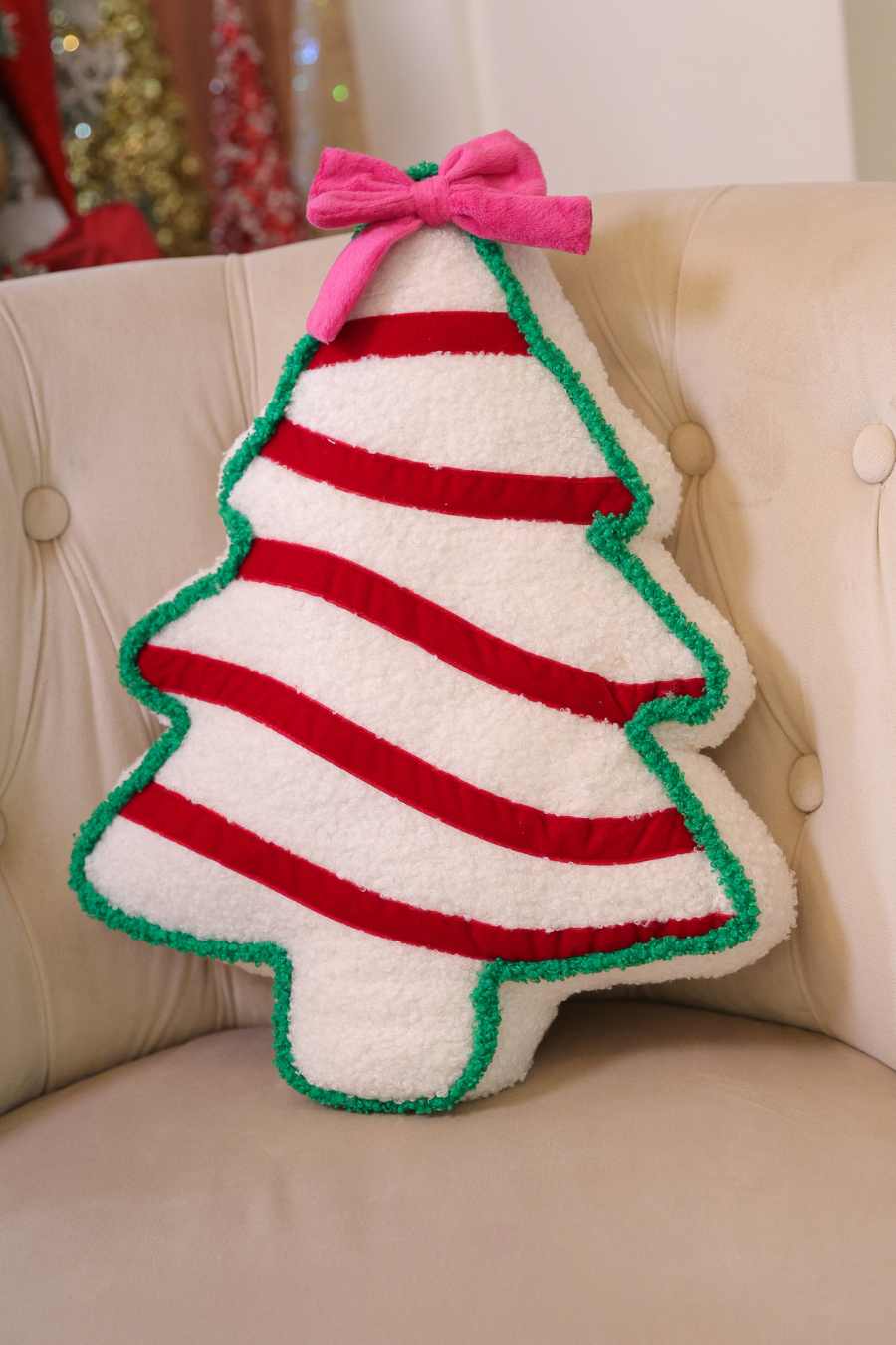 PREORDER- Bow Christmas Treat Pillow
