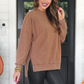 PREORDER Alexis Corded Vintage Pullover - Chocolate