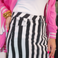 PREORDER Nova Striped Denim Skirt, Black/White