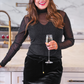 PREORDER- Keigan Mesh Top- Black Glitter