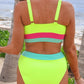 PREORDER- Shades of Summer Two Piece Swimsuit- Neon Lime