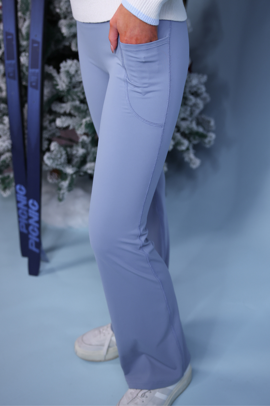 PREORDER- Compression Flared Leggings- Icy Gray