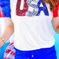 USA Sequin Patch Top