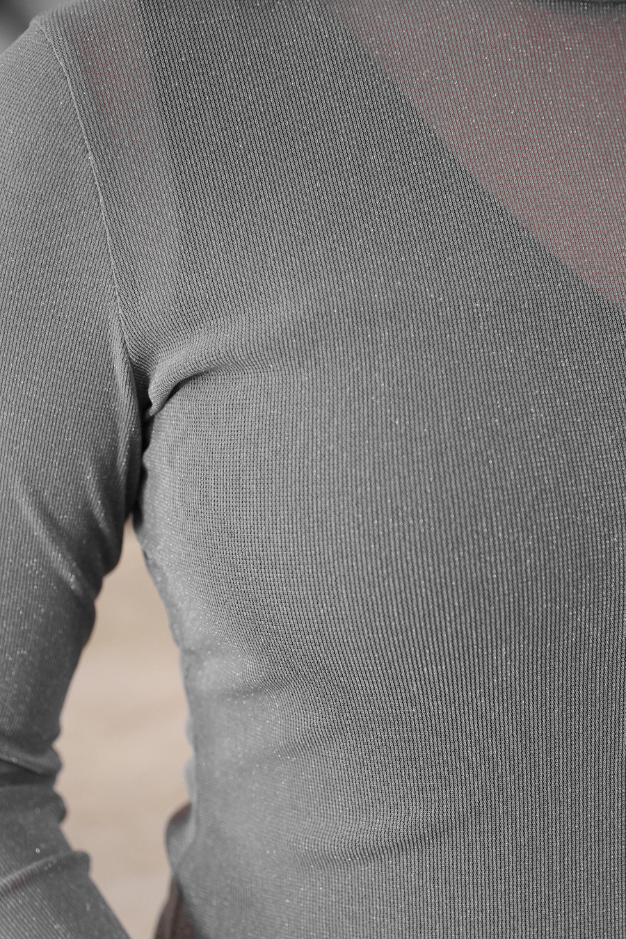 PREORDER- Keigan Mesh Top- Silver Glitter