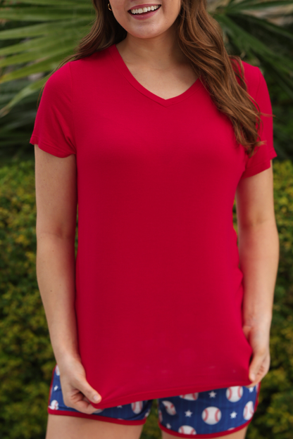PREORDER- Jess Lea Basic Tee- Red