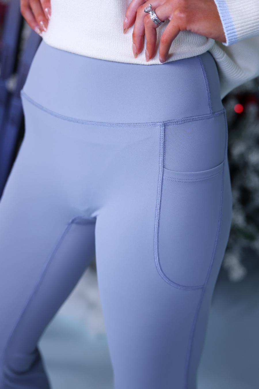 PREORDER- Compression Flared Leggings- Icy Gray
