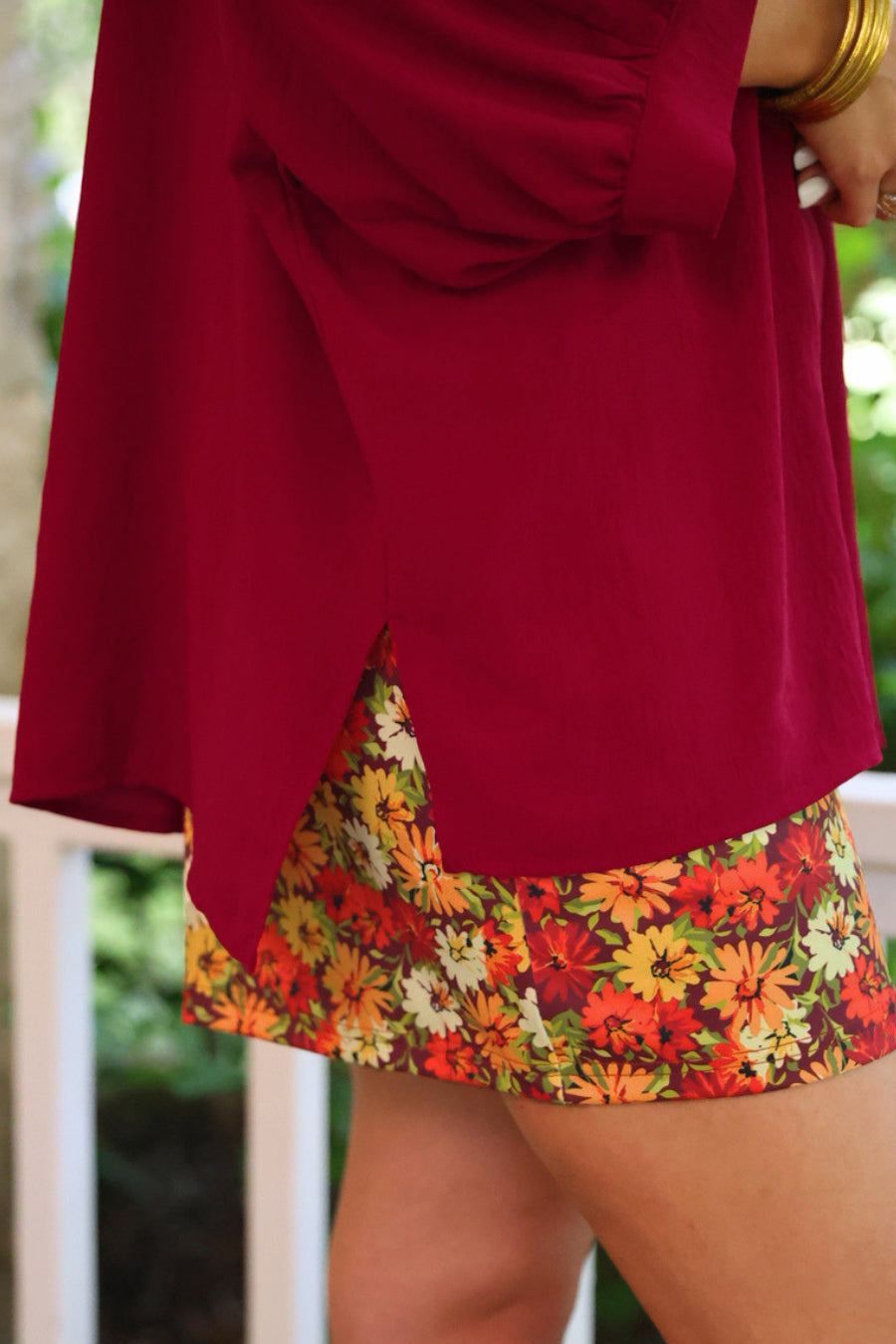 PREORDER- Sloane Button Up Top- Burgundy