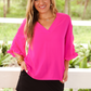 Amy Ruffle Sleeve Top, Pink