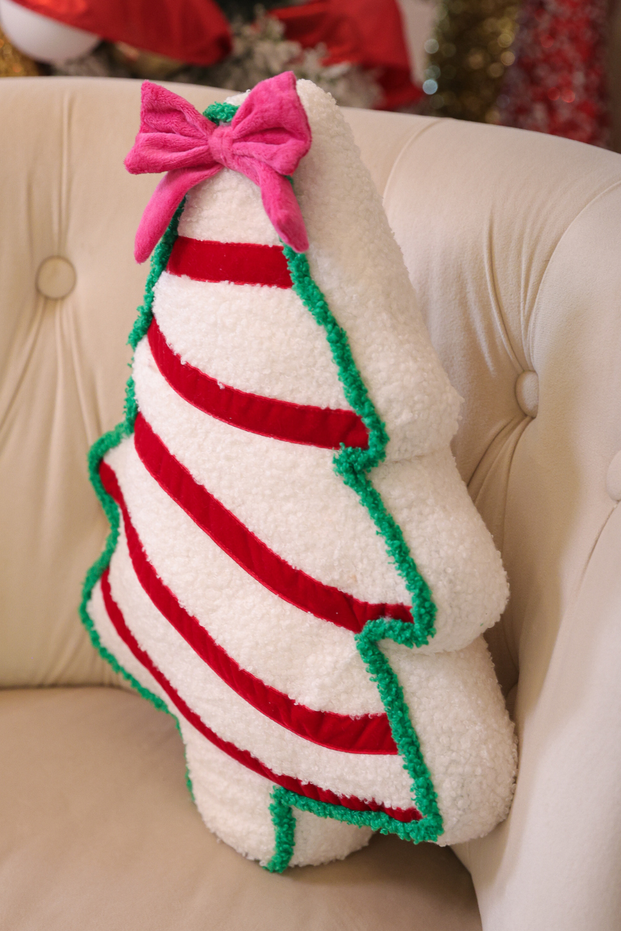 PREORDER- Bow Christmas Treat Pillow